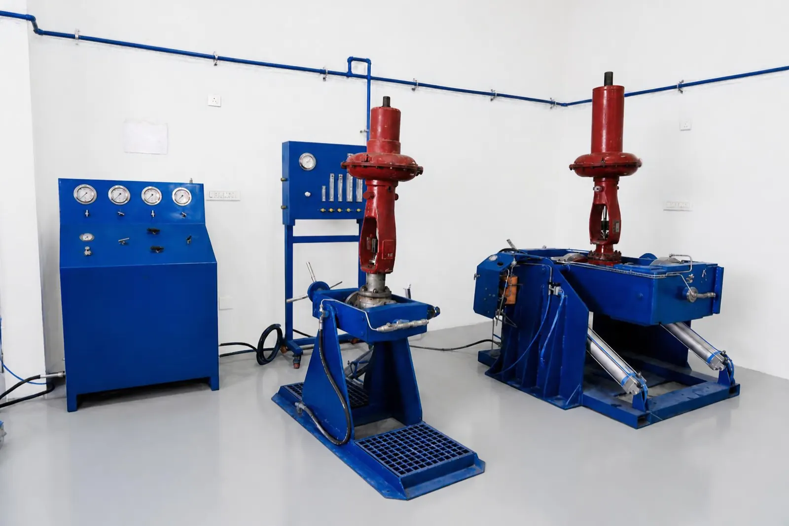 Test fixture and control console equipment in the offsite refurbishment facility
