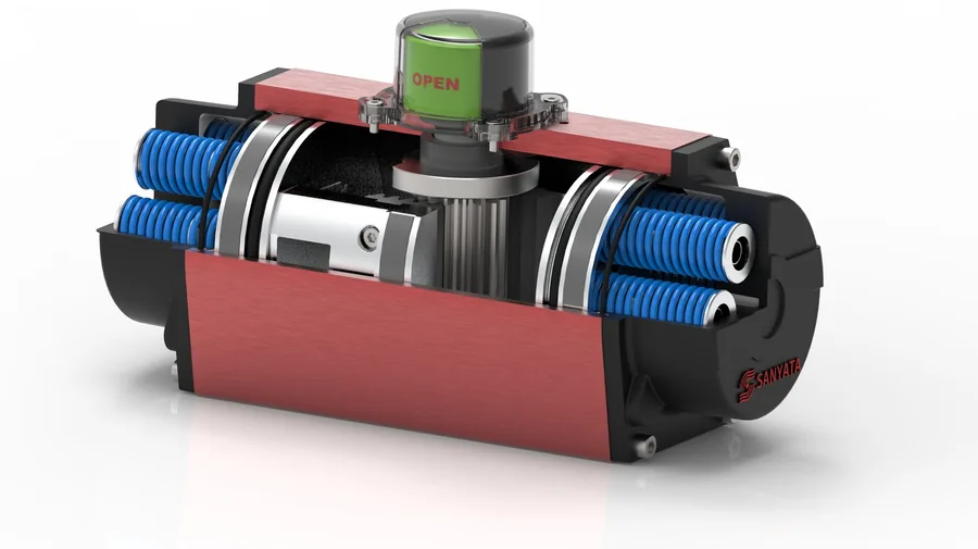 Compact Pneumatic Rack and Pinion Actuators